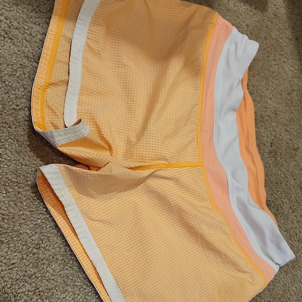 lululemon athletica Orange and White Athletic Shorts